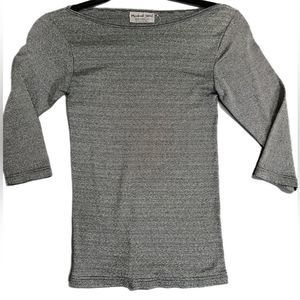 Michael Stars Dora Shine Tee Gunmetal Sz S/M